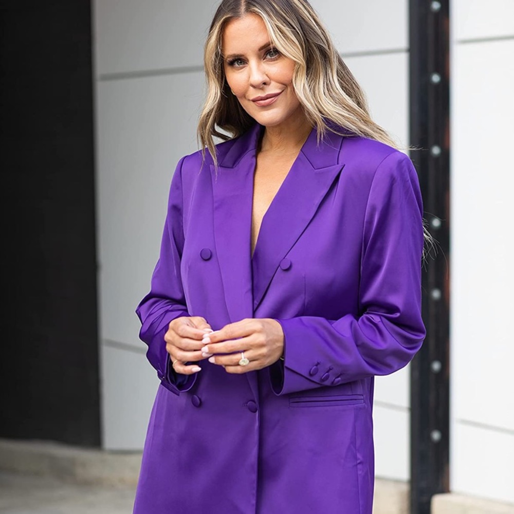 The Drop Women's Purple Double Breasted Blazer Dress by @Kerrently